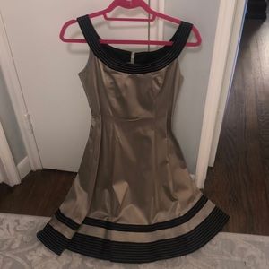 Gold n Black A-Line Cocktail Dress